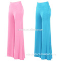 Women's Soft Wide Leg Palazzo Pants with High Fold Over Waist Band Ladies Yoga Casual Loose Trousters Wholesale Custom